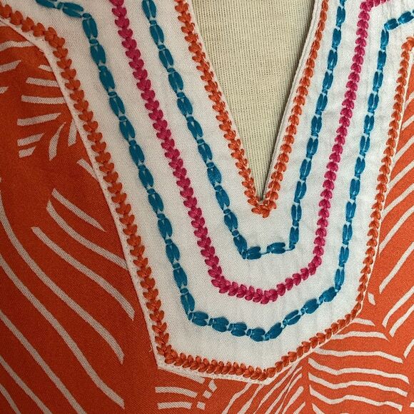 John Mark Split Neck Pull-On Top Blouse Embroidered Trim Women’s Medium - Picture 6 of 10